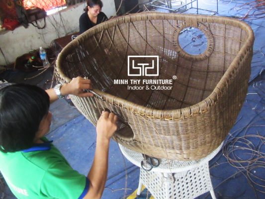 xích đu nhựa giả mây MT924