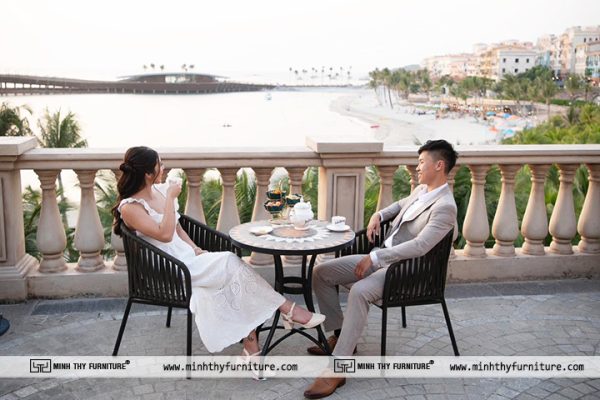 bàn ghế cafe nhựa giả mây
