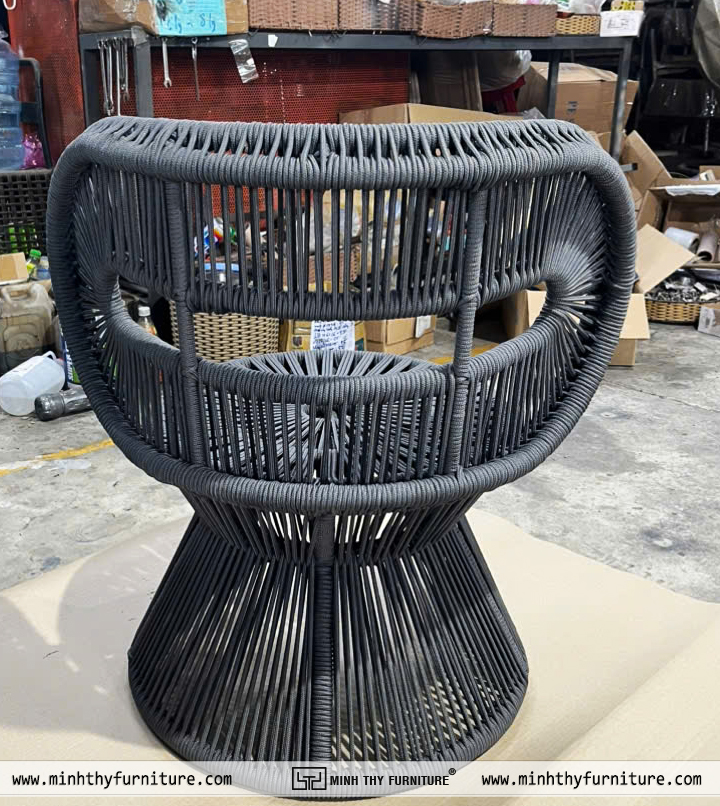 Ghế cafe trong nhà đan dây rope sử dụng cho quán café máy lạnh